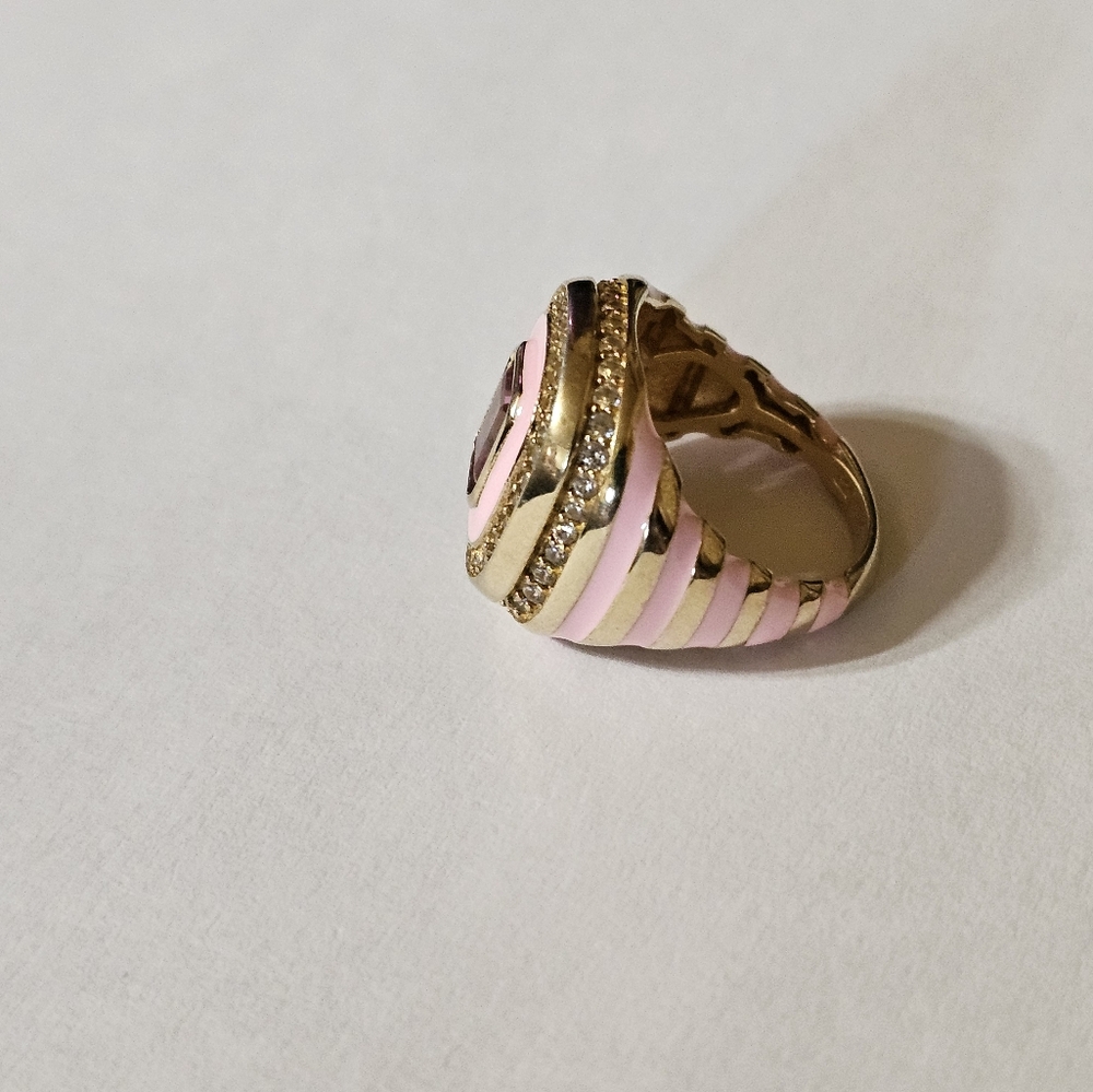 Genuine Carol Brodie Rarities Pink Topaz Ring in 14k over Sterling Silver Sz 5! - Picture 5 of 6